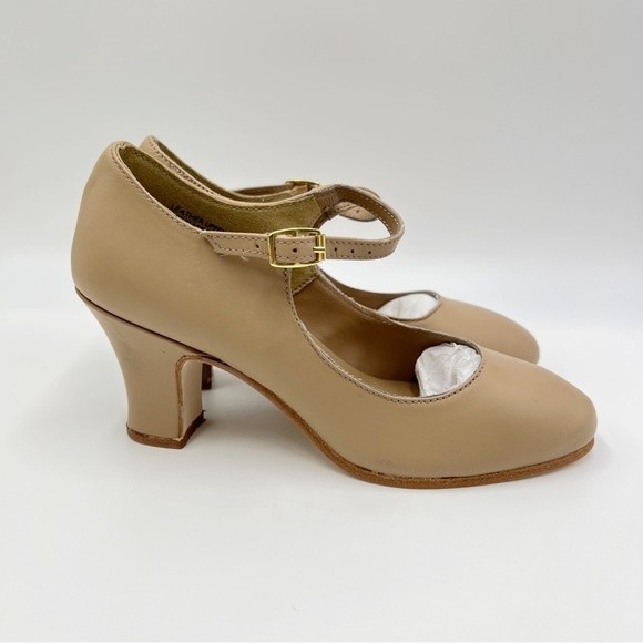 Capezio 653 Women's Manhattan Character Caramel Tan Dance Shoes Heels Size 5 NEW - Picture 2 of 13